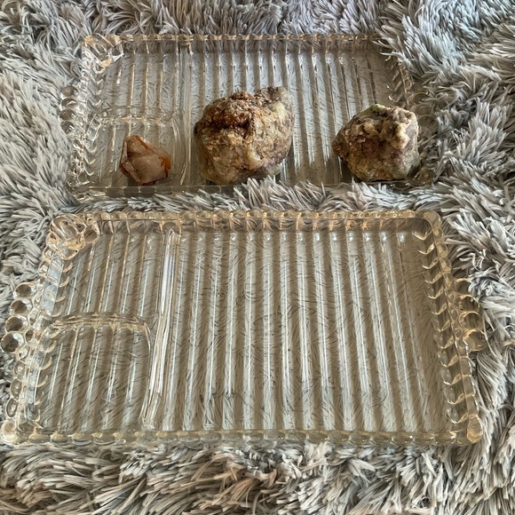 Vintage 1950s Set of Lead Crystal Serving Trays & Platters (2) - Picture 2 of 12